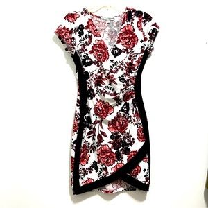 Almost Famous White Dark Floral Midi Dress